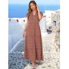 imageANRABESS Womens Summer Casual Maxi Dress V Neck Ruffle Sleeve Long Dresses Fashion Flowy Tiered Boho Beach Vacation SundressRust Red White Dot