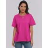 imageANRABESS Womens Tops Oversized T Shirts Loose Fit Short Sleeve Crewneck Summer Casual 2025 Trendy Boxy Tee BlouseHot Pink