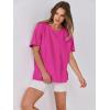 imageANRABESS Womens Tops Oversized T Shirts Loose Fit Short Sleeve Crewneck Summer Casual 2025 Trendy Boxy Tee BlouseHot Pink