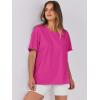imageANRABESS Womens Tops Oversized T Shirts Loose Fit Short Sleeve Crewneck Summer Casual 2025 Trendy Boxy Tee BlouseHot Pink