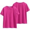 imageANRABESS Womens Tops Oversized T Shirts Loose Fit Short Sleeve Crewneck Summer Casual 2025 Trendy Boxy Tee BlouseHot Pink