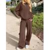 imageANRABESS Womens Two Piece Outfits Casual Knit Hooded Sweater Straight Leg Pants Set 2025 Fall Lounge Travel ClothesDeep Brown