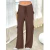 imageANRABESS Womens Two Piece Outfits Casual Knit Hooded Sweater Straight Leg Pants Set 2025 Fall Lounge Travel ClothesDeep Brown