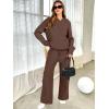 imageANRABESS Womens Two Piece Outfits Casual Knit Hooded Sweater Straight Leg Pants Set 2025 Fall Lounge Travel ClothesDeep Brown