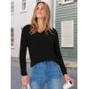 imageANRABESS Womens V Neck Ribbed Long Sleeve 2025 Fall Lightweight Soft Sweaters TopBlack