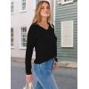 imageANRABESS Womens V Neck Ribbed Long Sleeve 2025 Fall Lightweight Soft Sweaters TopBlack