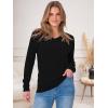 imageANRABESS Womens V Neck Ribbed Long Sleeve 2025 Fall Lightweight Soft Sweaters TopBlack