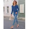 imageANRABESS Womens V Neck Ribbed Long Sleeve 2025 Fall Lightweight Soft Sweaters TopBlue