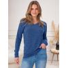 imageANRABESS Womens V Neck Ribbed Long Sleeve 2025 Fall Lightweight Soft Sweaters TopBlue