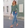 imageANRABESS Womens V Neck Ribbed Long Sleeve 2025 Fall Lightweight Soft Sweaters TopDeep Green