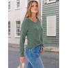 imageANRABESS Womens V Neck Ribbed Long Sleeve 2025 Fall Lightweight Soft Sweaters TopDeep Green