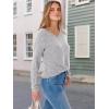 imageANRABESS Womens V Neck Ribbed Long Sleeve 2025 Fall Lightweight Soft Sweaters TopLight Grey