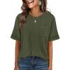 imageANRABESS Women Oversized T Shirts Short Sleeve Summer Casual Loose Top Basic Tee with PocketArmy Green