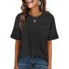 imageANRABESS Women Oversized T Shirts Short Sleeve Summer Casual Loose Top Basic Tee with PocketBlack