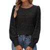 imageANRABESS Womens Eyelet Long Sleeve Tops Business Casual Blouses Crochet Lace Shirts 2025 Fall Fashion OutfitsBlack