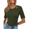 imageANRABESS Womens Half Sleeve Tops Crewneck Shirts Basic Fit Tee Trendy 2026 Spring Summer Business Casual TShirtsArmy Green