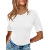 imageANRABESS Womens Half Sleeve Tops Crewneck Shirts Basic Fit Tee Trendy 2026 Spring Summer Business Casual TShirtsWhite