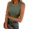 imageANRABESS Womens High Neck Tank Tops Stretchy Sleeveless Racerback Sexy Slim Fit Basic Tee Shirts Y2K Trendy Summer OutfitsArmy Green