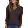 imageANRABESS Womens Long Sleeve Tunic Tops V Neck TShirts Casual Cute Basic Tee 2025 Fall Work Travel Loungewear OutfitsDeep Brown