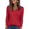 imageANRABESS Womens Long Sleeve Tunic Tops V Neck TShirts Casual Cute Basic Tee 2025 Fall Work Travel Loungewear OutfitsRed