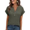imageANRABESS Womens Short Sleeve Henley Shirts V Neck Summer Sweaters 2026 Spring Business Tunic Tops Dressy Casual Work BlousesDeep Green