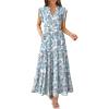 imageANRABESS Womens Summer Casual Maxi Dress V Neck Ruffle Sleeve Long Dresses Fashion Flowy Tiered Boho Beach Vacation SundressWhite Blue Floral