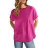 imageANRABESS Womens Tops Oversized T Shirts Loose Fit Short Sleeve Crewneck Summer Casual 2025 Trendy Boxy Tee BlouseHot Pink