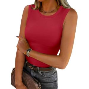 imageANRABESS Womens High Neck Tank Tops Stretchy Sleeveless Racerback Sexy Slim Fit Basic Tee Shirts Y2K Trendy Summer OutfitsRed