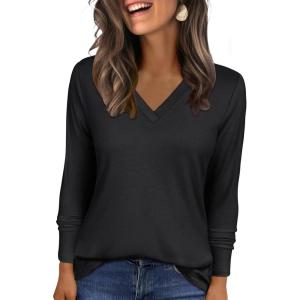 imageANRABESS Womens Long Sleeve Tunic Tops V Neck TShirts Casual Cute Basic Tee 2025 Fall Work Travel Loungewear OutfitsBlack