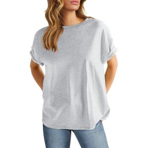 imageANRABESS Womens Tops Oversized T Shirts Loose Fit Short Sleeve Crewneck Summer Casual 2025 Trendy Boxy Tee BlouseLight Grey