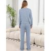 imageANRABESS Women 3 Piece Lounge Pajama Sets Knit Crop Cardigan Cami Top Wide Leg Pants 2025 Fall Outfits Comfy Matching ClothesBlue