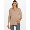 imageANRABESS Womens 34 Length Sleeve Tops Loose Fit Tunic Shirts Oversized Spring Summer Casual Crew Neck Basic Boxy TeeLight Khaki