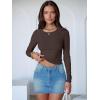 imageANRABESS Womens Long Sleeve Crop Tops Ribbed Knit Slim Fitted Shirts Basic Tees 2025 Fall Outfits Y2K Teen Girls ClothesCoffee