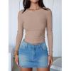 imageANRABESS Womens Long Sleeve Crop Tops Ribbed Knit Slim Fitted Shirts Basic Tees 2025 Fall Outfits Y2K Teen Girls ClothesLight Khaki