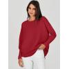 imageANRABESS Womens Oversized Batwing Long Sleeve Ribbed Knit Sweaters 2025 Fall OutfitsRed