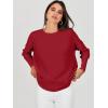 imageANRABESS Womens Oversized Batwing Long Sleeve Ribbed Knit Sweaters 2025 Fall OutfitsRed