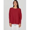 imageANRABESS Womens Oversized Batwing Long Sleeve Ribbed Knit Sweaters 2025 Fall OutfitsRed