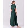 imageANRABESS Womens Summer Casual Dress Short Sleeve Crewneck Pleated Waisted Swing Flowy 2025 A Line Beach Maxi Long DressesDark Green