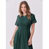 imageANRABESS Womens Summer Casual Dress Short Sleeve Crewneck Pleated Waisted Swing Flowy 2025 A Line Beach Maxi Long DressesDark Green