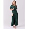 imageANRABESS Womens Summer Casual Dress Short Sleeve Crewneck Pleated Waisted Swing Flowy 2025 A Line Beach Maxi Long DressesDark Green