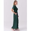 imageANRABESS Womens Summer Casual Dress Short Sleeve Crewneck Pleated Waisted Swing Flowy 2025 A Line Beach Maxi Long DressesDark Green