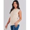 imageANRABESS Womens Summer Sleeveless Tops Casual Mock Neck Loose Fit Knit Lightweight Sweater Pullover TopApricot