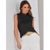 imageANRABESS Womens Summer Sleeveless Tops Casual Mock Neck Loose Fit Knit Lightweight Sweater Pullover TopBlack