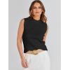 imageANRABESS Womens Summer Sleeveless Tops Casual Mock Neck Loose Fit Knit Lightweight Sweater Pullover TopBlack