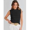 imageANRABESS Womens Summer Sleeveless Tops Casual Mock Neck Loose Fit Knit Lightweight Sweater Pullover TopBlack