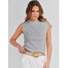 imageANRABESS Womens Summer Sleeveless Tops Casual Mock Neck Loose Fit Knit Lightweight Sweater Pullover TopGrey