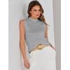 imageANRABESS Womens Summer Sleeveless Tops Casual Mock Neck Loose Fit Knit Lightweight Sweater Pullover TopGrey