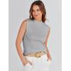 imageANRABESS Womens Summer Sleeveless Tops Casual Mock Neck Loose Fit Knit Lightweight Sweater Pullover TopGrey