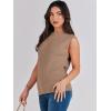 imageANRABESS Womens Summer Sleeveless Tops Casual Mock Neck Loose Fit Knit Lightweight Sweater Pullover TopKhaki