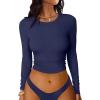 imageANRABESS Womens Long Sleeve Crop Tops Ribbed Knit Slim Fitted Shirts Basic Tees 2025 Fall Outfits Y2K Teen Girls ClothesNavy Blue